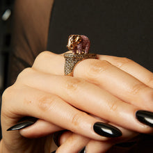 Load image into Gallery viewer, Maneater Ring: Pink Elephant and Tipsy Writer