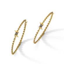 Load image into Gallery viewer, Barbed Wire Hoop Earrings
