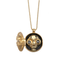 Load image into Gallery viewer, Juana Peekaboo Skull Locket - Black Diamonds
