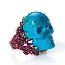 Load image into Gallery viewer, Turquoise Skull Ring
