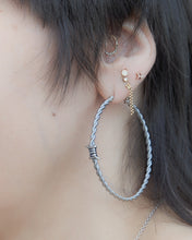 Load image into Gallery viewer, Barbed Wire Hoop Earrings