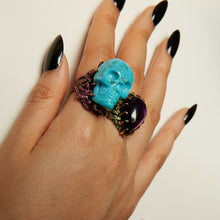 Load image into Gallery viewer, Turquoise Skull Ring