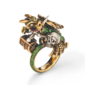 Maneater Ring: Dragon and Knight