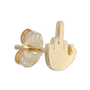 Middle Finger Emoji 18K Gold Single Stud Earring